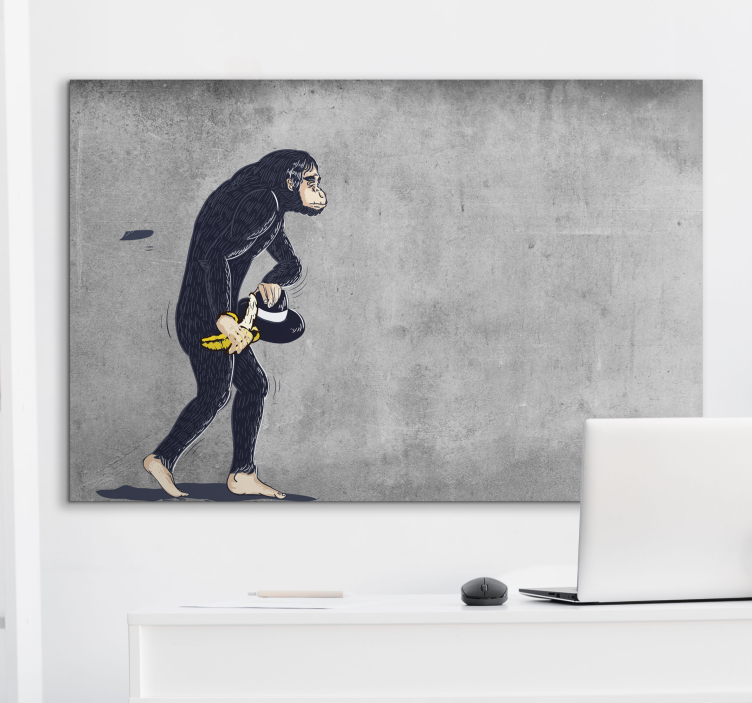 Banksy abe med banan lærred kunsttryk - TenStickers