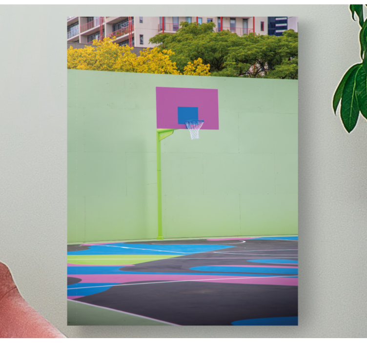 Basketball halvbane hjemmet lærredstryk - TenStickers