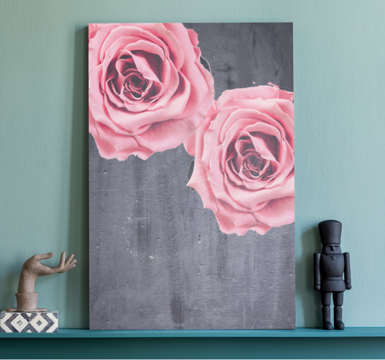 Blomster og planter lærredsbillede blush rosen bouquet - TenStickers