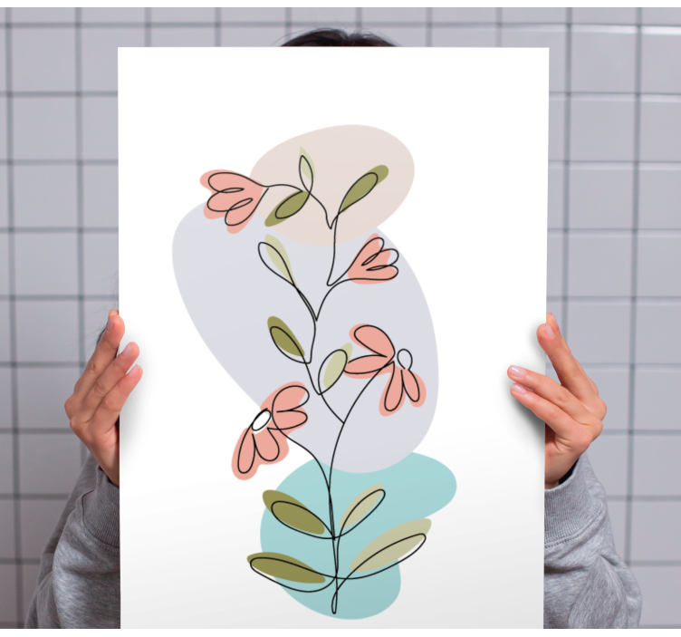 Blomster og planter lærredsbillede botanisk komposition - TenStickers