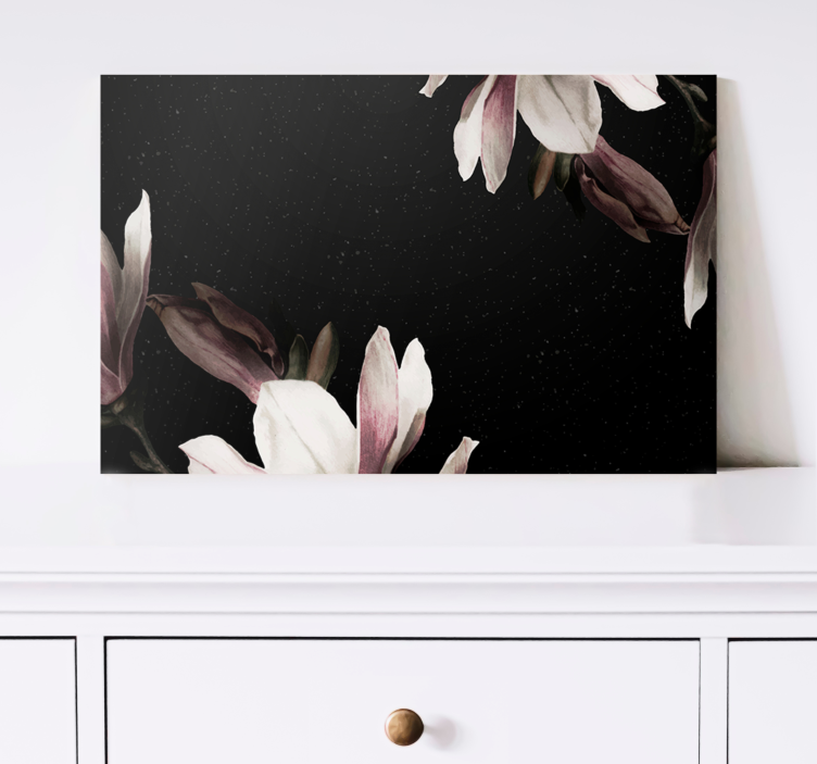 Blomster og planter lærredsbillede magnolia arrangement - TenStickers