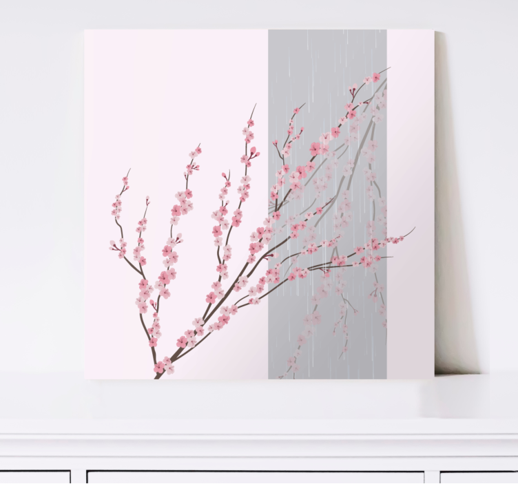 Blomster og planter lærredsbillede sakura blossom limb - TenStickers