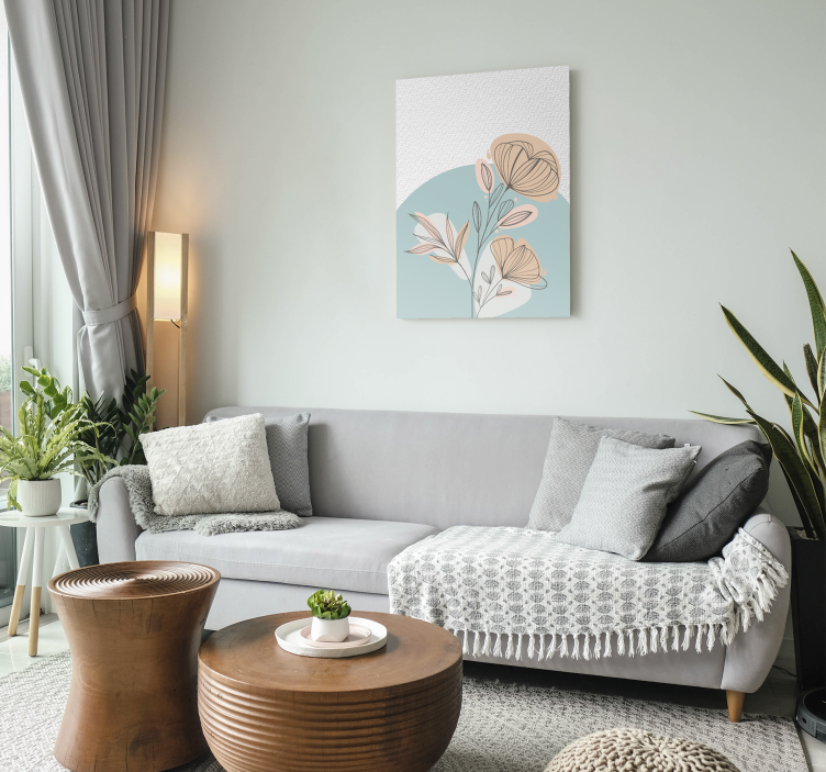 Blomstermaleri lærredsbillede - TenStickers