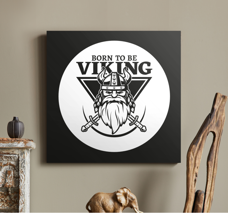 Født til at være viking citat lærred - TenStickers