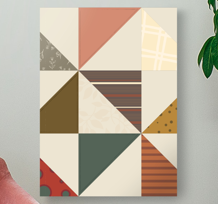 Buddha lærredsbillede med geometrisk mosaikmønster - TenStickers