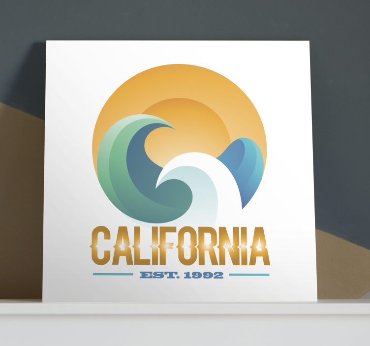 California surfing emblem marine lærredsbillede - TenStickers