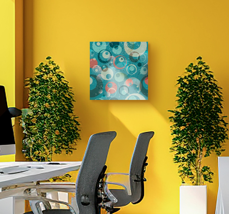 Cirkelabstrakter kunst lærredsbillede - TenStickers