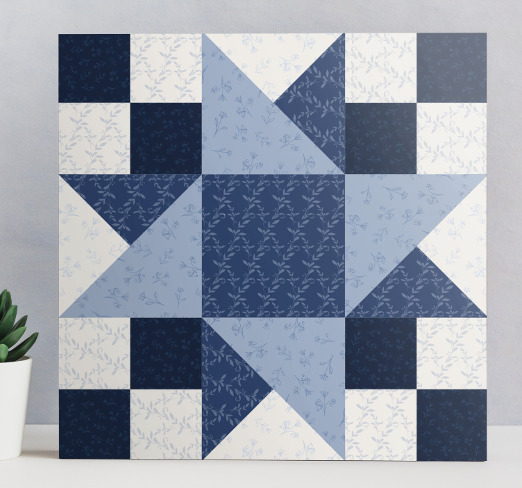 Dekorativt billede på lærred stjerne patchwork design - TenStickers