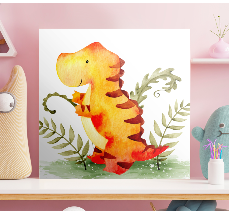 Dinosaur lærredsbillede sød baby dinosaur - TenStickers
