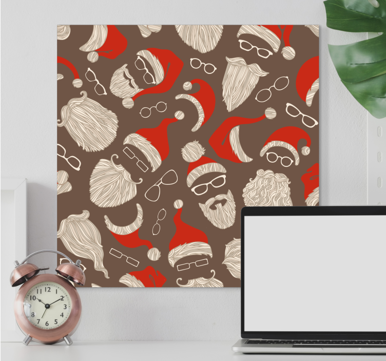 Dyre billeder på lærred med festlige julemand ansigtter - TenStickers