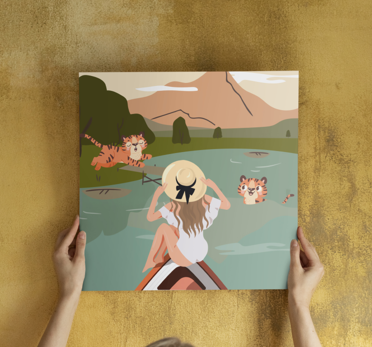 Dyre billeder på lærred tigrer blandt naturen - TenStickers