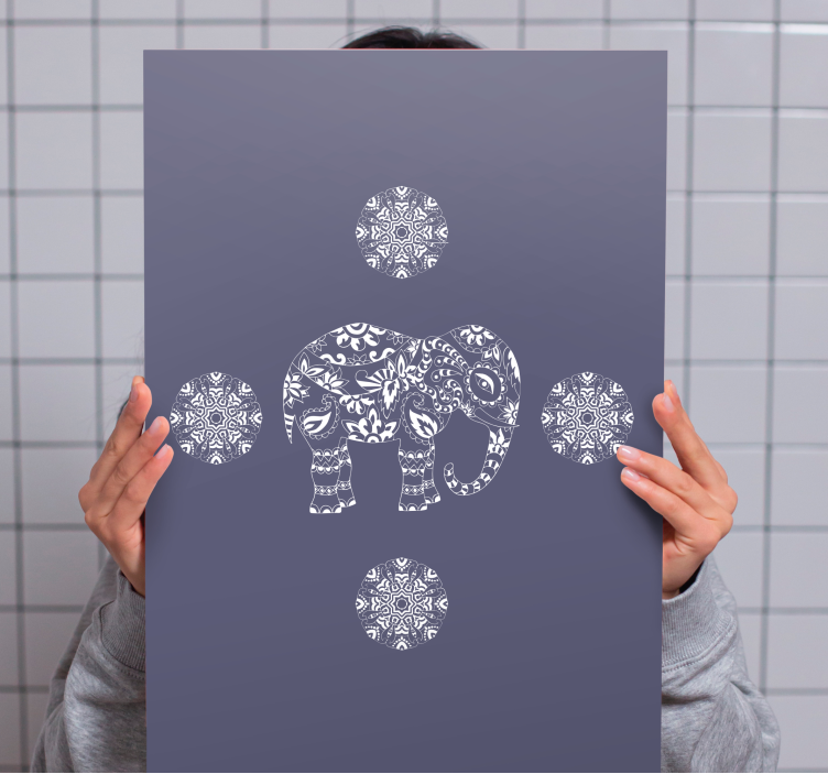 Elefant lærredsbillede dekorativt elefantmotiv - TenStickers