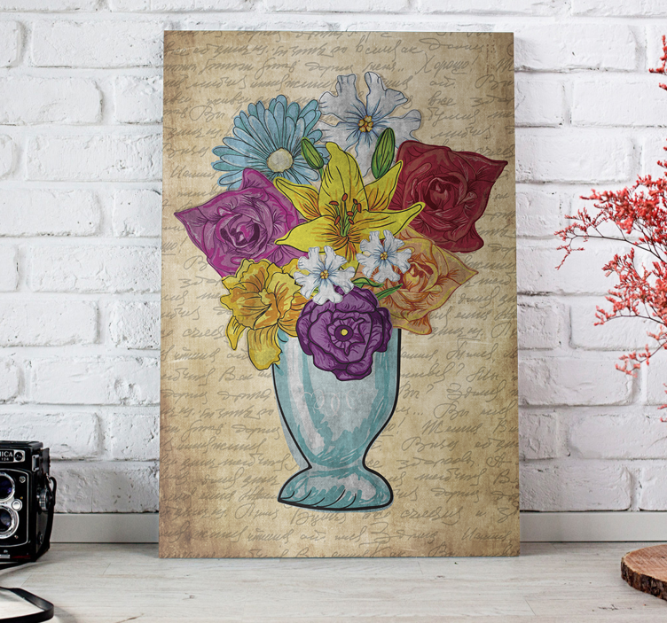 Vase af blomster elegant lærred - TenStickers