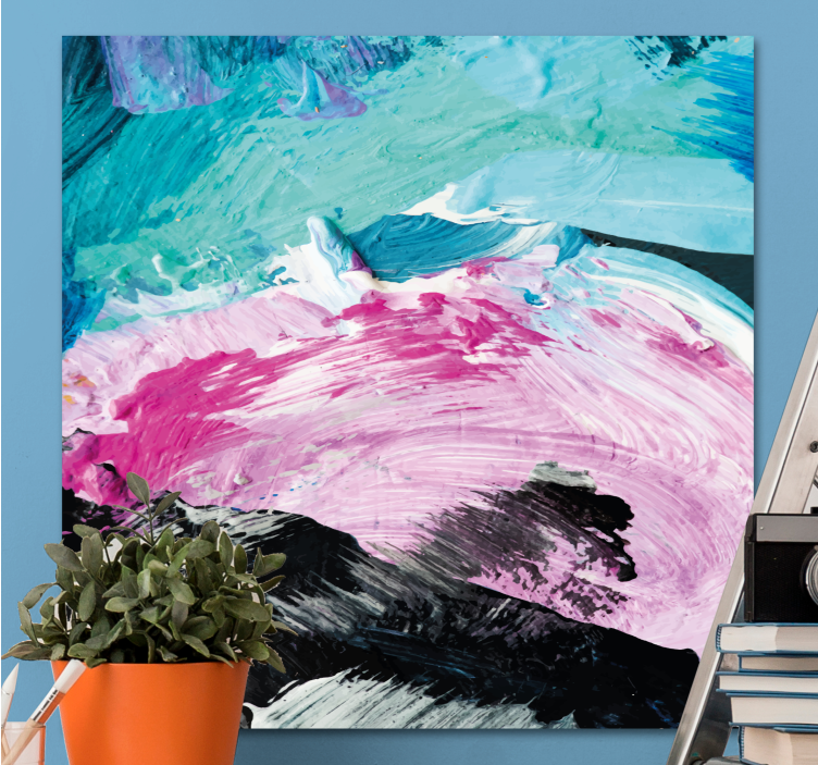 Farverige abstrakte malerier soveværelsestryk - TenStickers