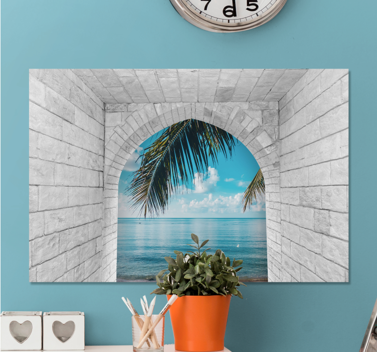 Gamle buer med havudsigt 3d lærredsprint - TenStickers