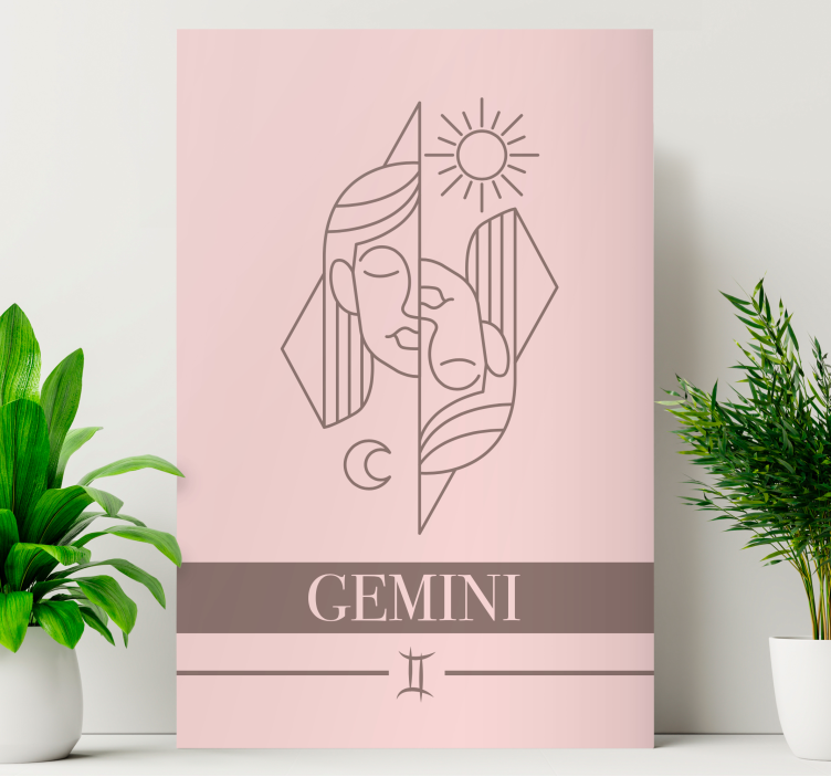 Gemini pink kort stjernetegn soveværelse væg print - TenStickers