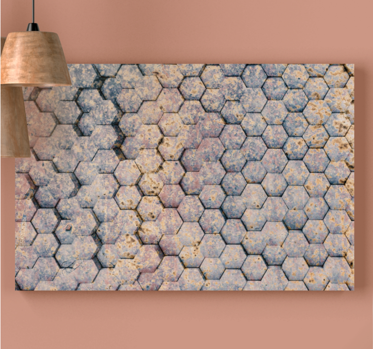 Geometrisk lærredsbillede med hexagonalt mønster - TenStickers