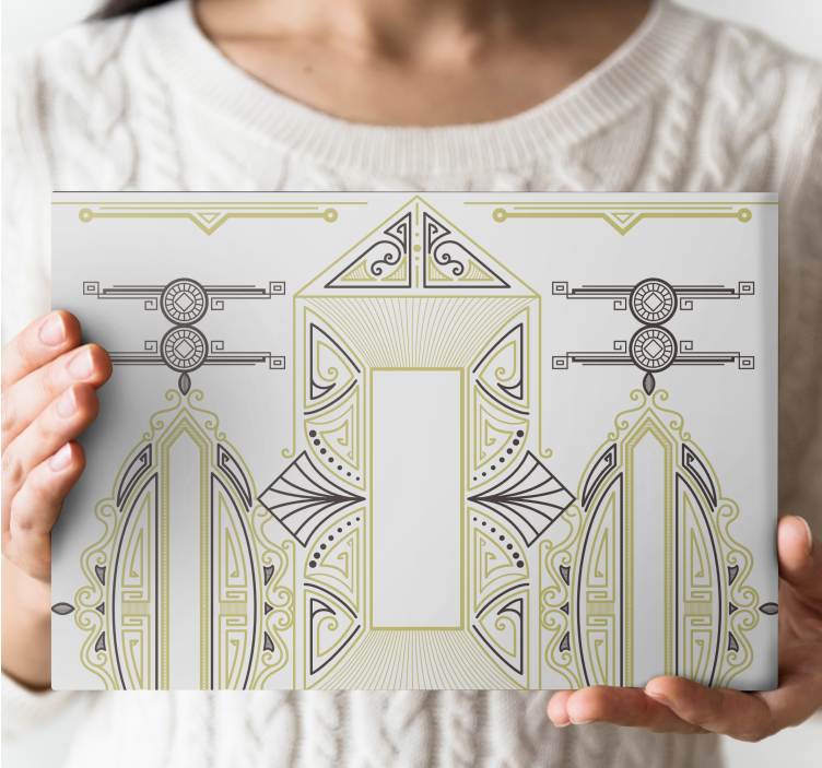 Geometriske former arrangement moderne lærredsbillede - TenStickers