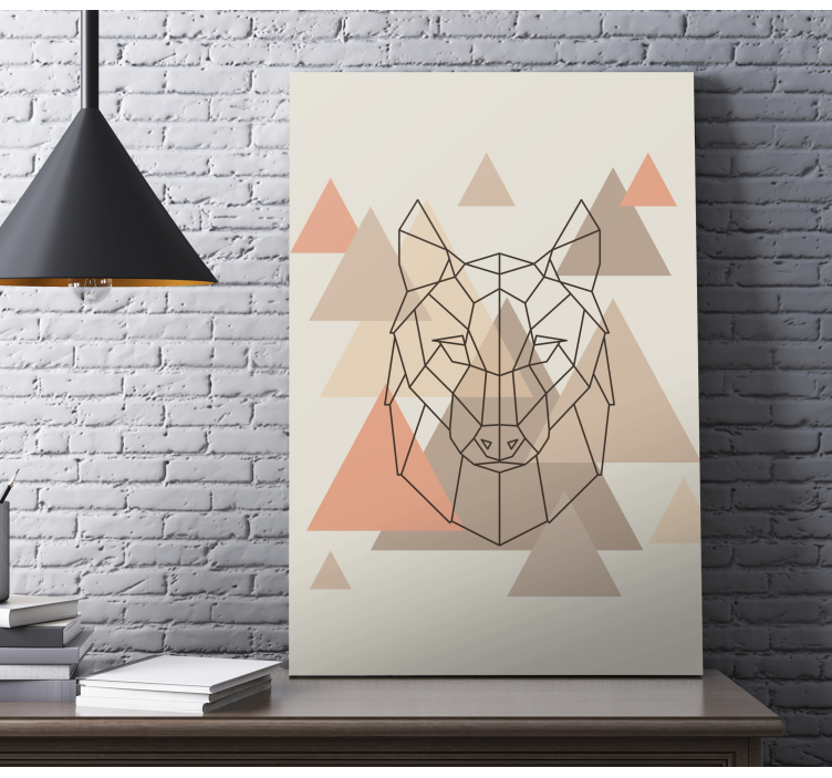 Geometrisk ulv illustration hund lærred udskrifter - TenStickers