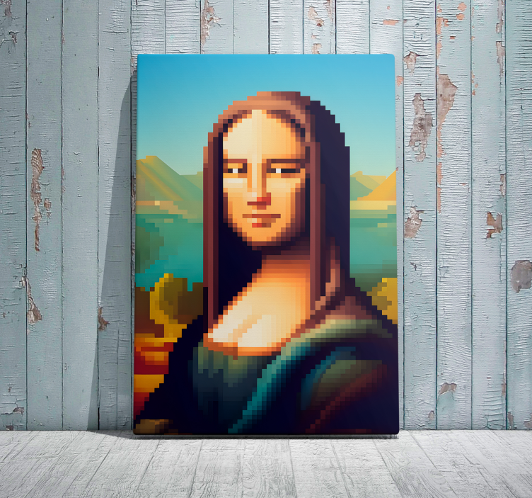 Gioconda pixel art kunst lærredsbillede - TenStickers