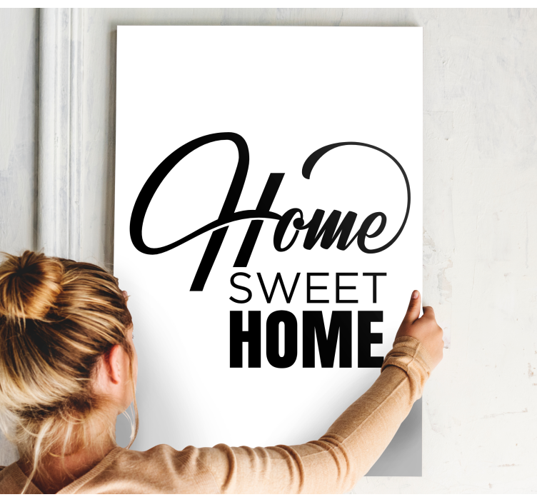 Hjem søde hjem minimalistisk lærred væg kunst - TenStickers