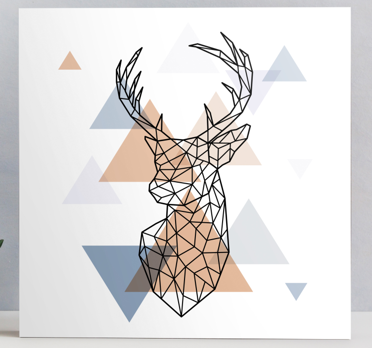 Hjorte billede på lærred angular stag head - TenStickers