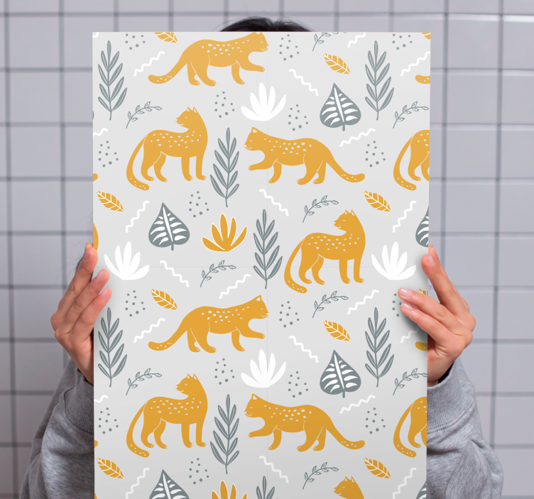 Hunde lærredsbillede legesygt dyremønster - TenStickers