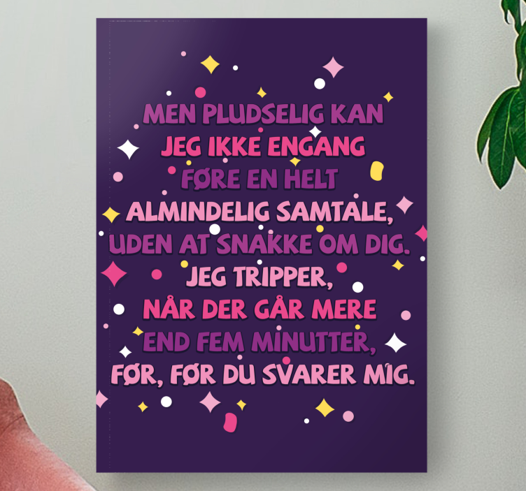 Kan ikke holde en almindelig samtale citat lærred - TenStickers