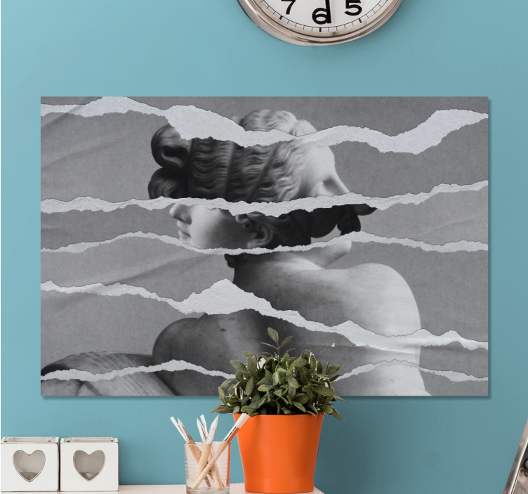 Kunst lærredsbillede af revet papir skulptur - TenStickers