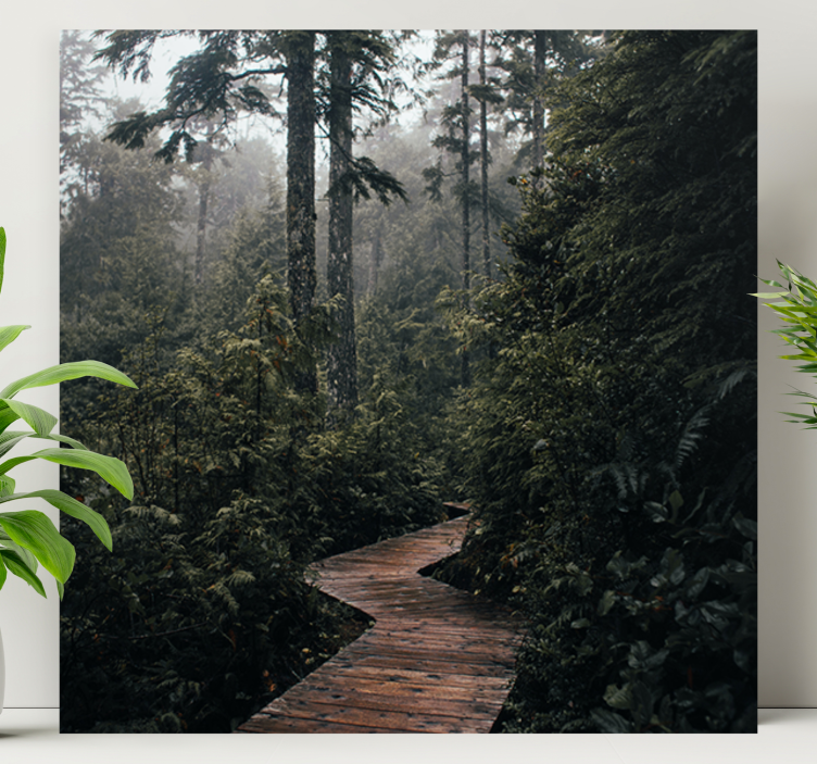 Landskab lærred fredfyldt skovsti - TenStickers