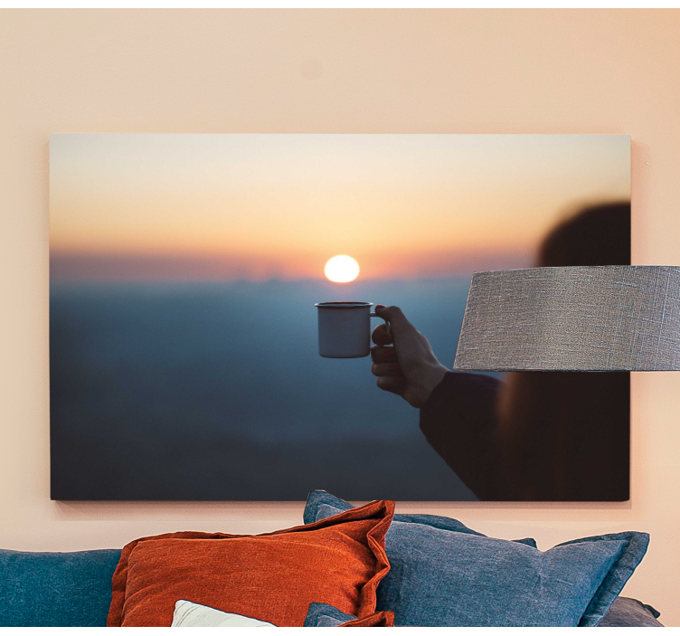 Landskab og kaffe landskab lærred - TenStickers