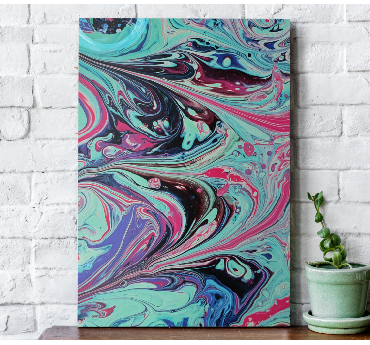 Lilla maling splash lærred kunsttryk - TenStickers