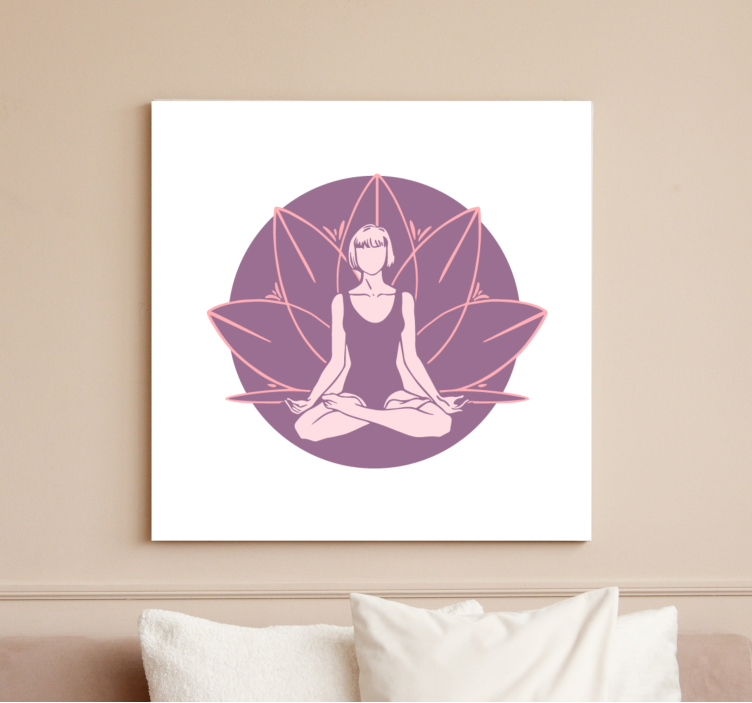 Lotus blomst meditation kunst lærred kunsttryk - TenStickers