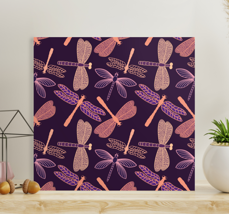 Lyserød og lilla mønster guldsmed lærred - TenStickers