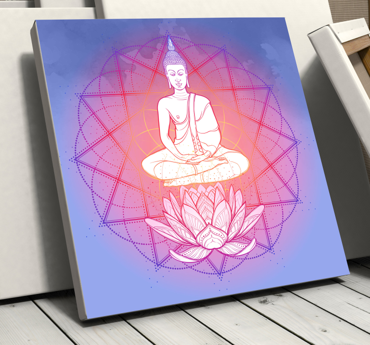 Buddha mediterer mandala lærredskunst - TenStickers