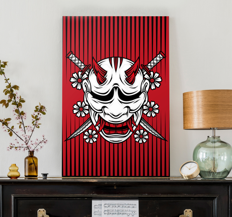 Mandala lærredsbillede demon maske kunst - TenStickers