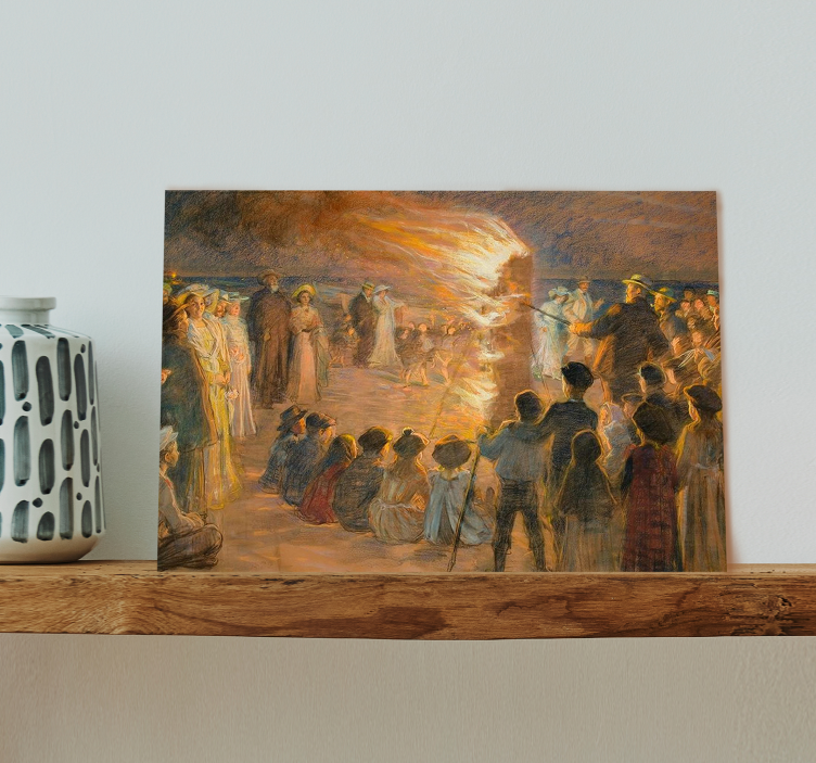 Sankt Hansblus på Skagen strand lærredsbillede - TenStickers