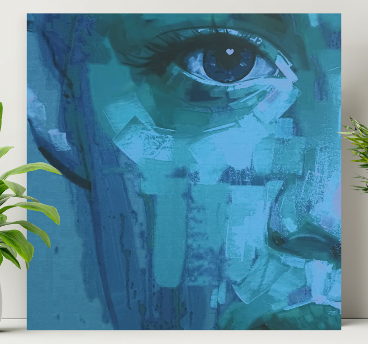 øjen detalje blå mennesker og karakterer lærredsbillede - TenStickers