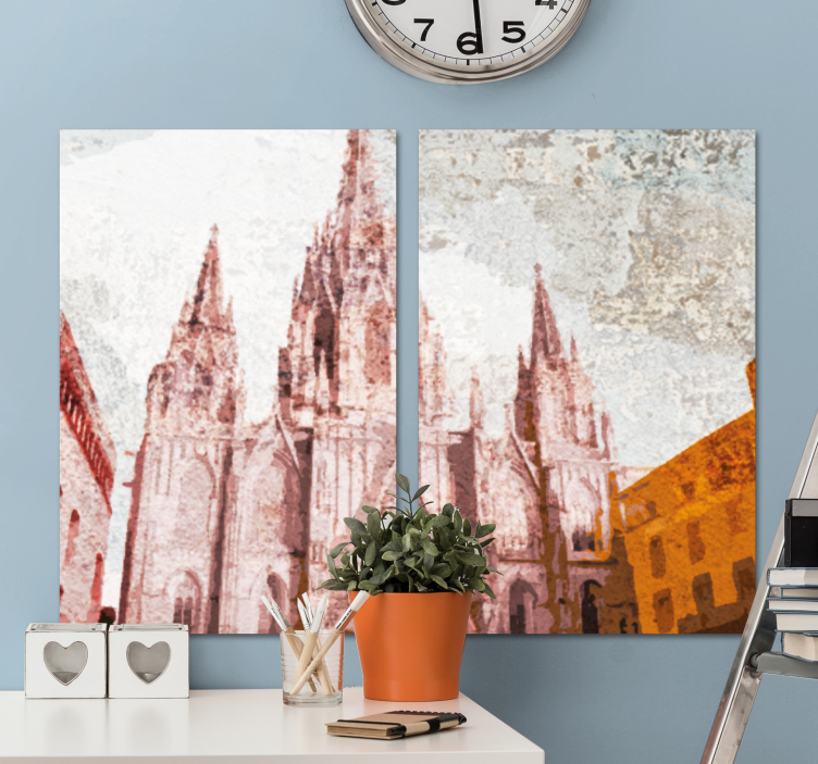 Katedral Barcelona lærredsbillede - TenStickers