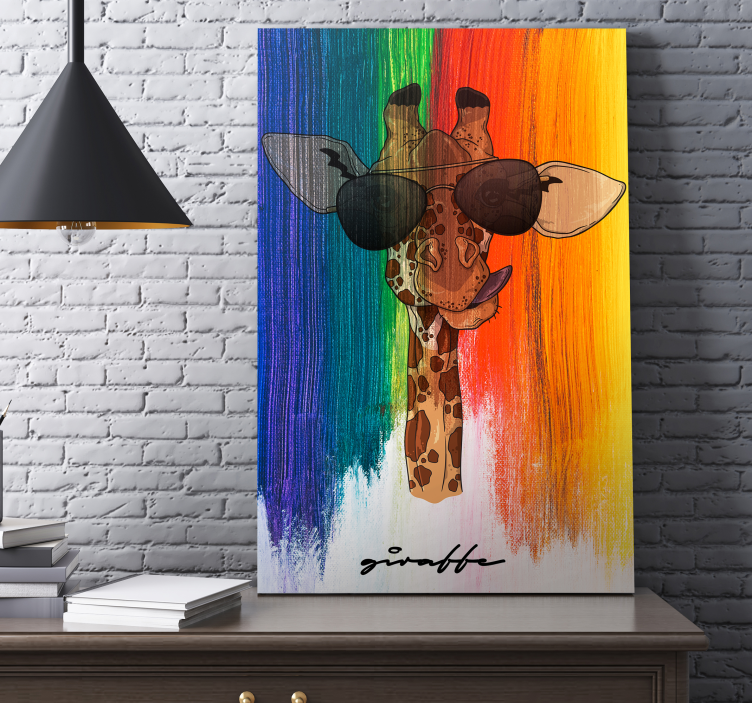 Regnbue giraf dyr lærred udskrifter - TenStickers