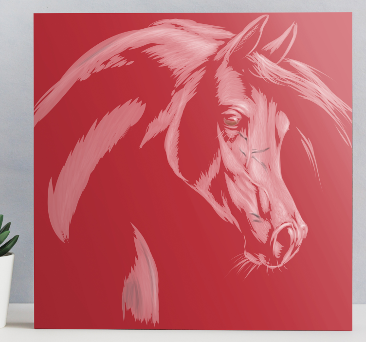 Rød tone hest lærred udskrivning - TenStickers
