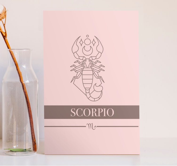Scorpio pink stjernetegn soveværelse vægprint - TenStickers