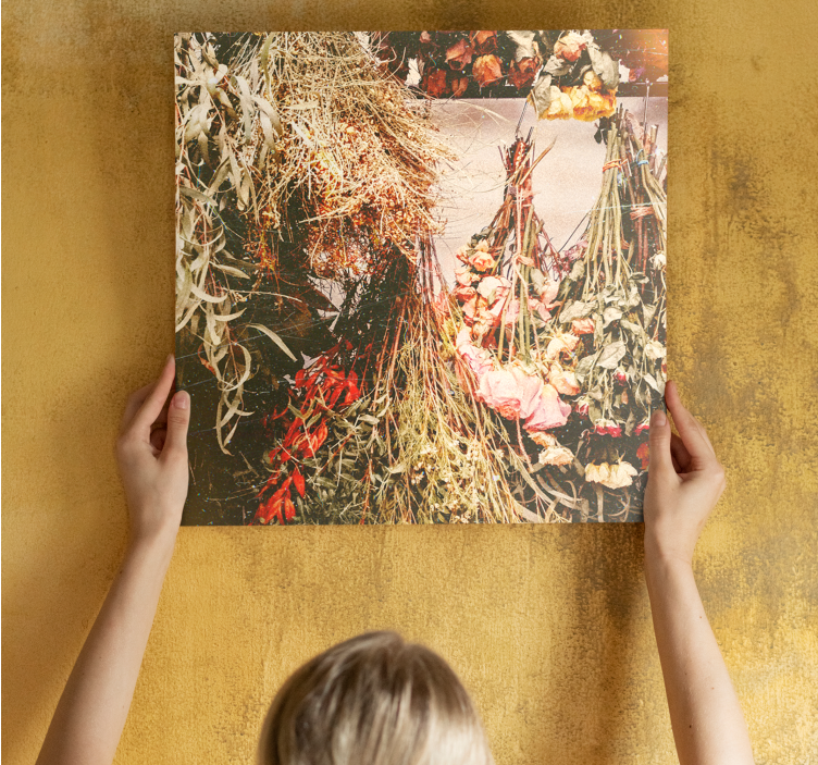 Tørrede blomster cottagecore stil blomsterlærred - TenStickers