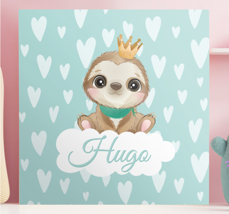 Sød dovendyr til drengenavn personlig lærred - TenStickers