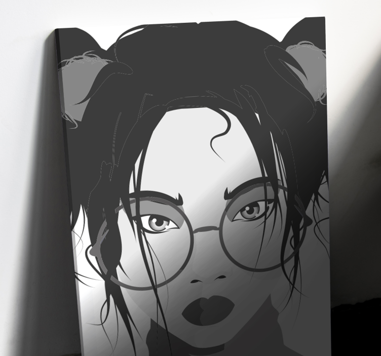 Sort og hvid kvinde lærred til gangen - TenStickers