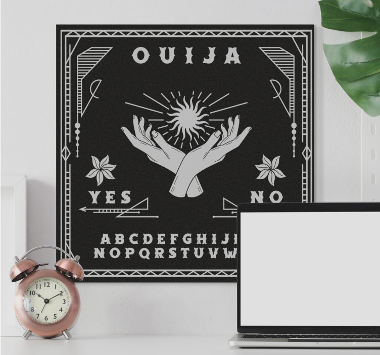 Sort og hvidt ouija board hjemmelærred print - TenStickers