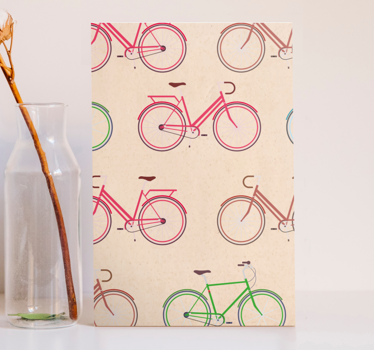 Sport lærredsbillede farverige cykelmønstre - TenStickers