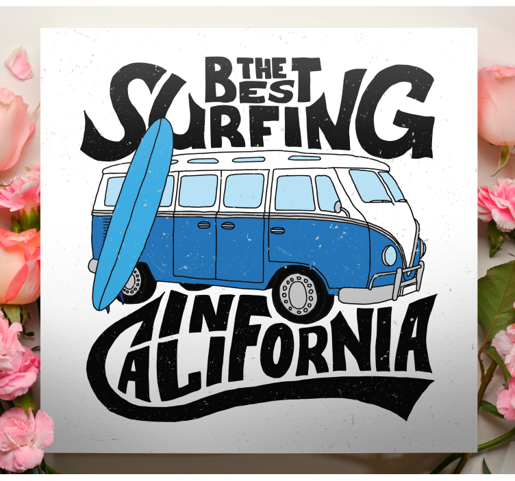 Sport lærredsbillede surfing california van - TenStickers