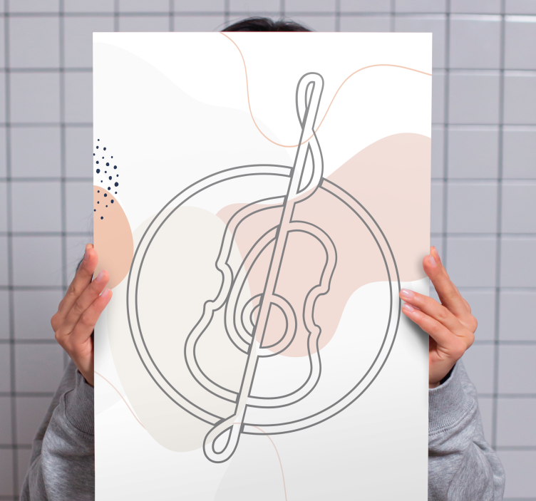Stregtegning cello design musik lærred - TenStickers