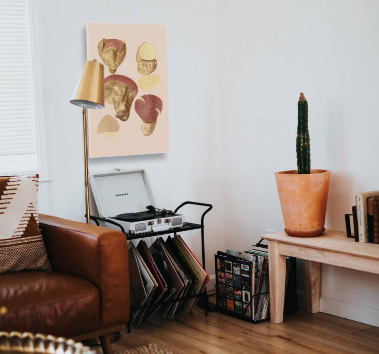 Svampe samling blomster og planter lærredsbillede - TenStickers